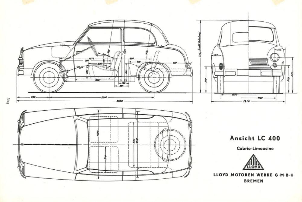 Lloyd LP 400 Schiebedach-Limousine 1955
